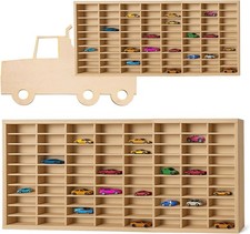 KRUZZEL Holz Organizer Wandregal 80 Fächer Spielzeugautos Sammler Kinderzimmer