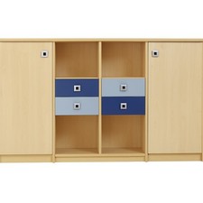 Wimex Sunny Sideboard Kinderzimmer Kommode 155cm Buche Marienblau u. Hellblau