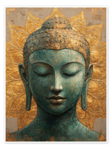Poster buddha auf - auf, gold
