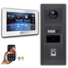 Goliath 2-Draht Video Türklingel mit Kamera Fingerprint RFID Anthrazit