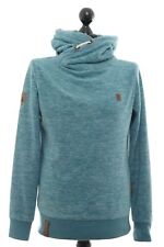Naketano Welleprinz Herren Hoodie Sweatshirt S grün türkis meliert Kapuze Fleece