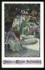 Künstler-AK Anton Marussig: Sinnen und Minnen: Im Schloßhof 