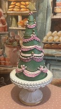TK Maxx Weihnachten, großer atemberaubender grün/rosa Baum, auf einem Kuchensockel Ständer, 17 Zoll