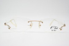 Vintage Brille Flair JET SET 217 Gold Silber Randlos Brillengestell eyeglasses