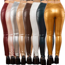 Lederleggings High Waist mit