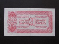 JUGOSLAWIEN (ЈУГОСЛАВИЈА/JUGOSLAVIJA). WW II. 20 Dinara (1944) SUPER ZUSTAND!
