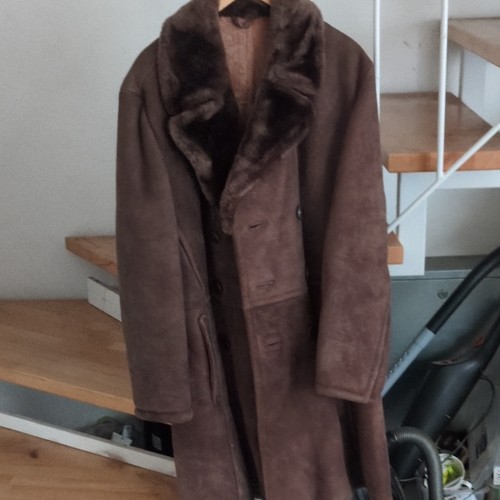 Herren leder mantel braun - herren,
