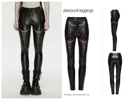 Punk rave women black - women, red