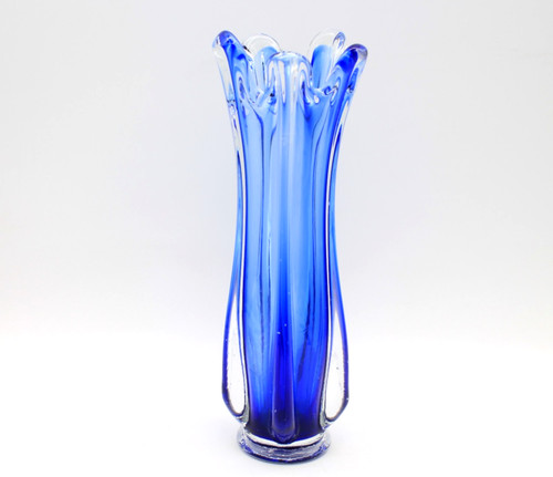 Blaue große glasvase aus ddr - blaue,