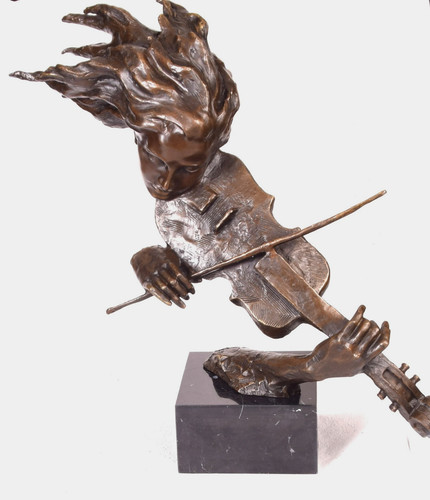 Bronze statue violine geigerin - statue,