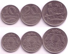 Lettland  10+20 +50 Centimes