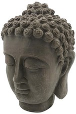 Buddha Kopf 24cm Steinfigur Garten Deko Figur Skulptur Feng Shui