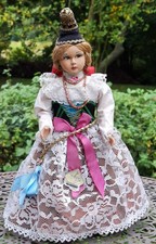 Magis Roma Trachten Puppe aus Gröden Italien alte Handarb. 30cm Rarität Sammler