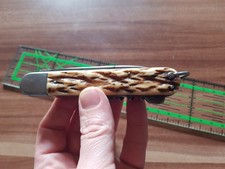 Antik Jagdmesser Taschenmesser Hirschhorn oder Knochen Flamme Solingen Sammler