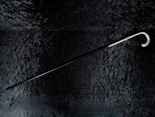 Antiker Spazierstock Flanierstock langer 800er Silbergriff Silberstempel um 1900