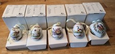 4  Hutschenreuther Ostereier 2003, 2004, 2005, 2007 +  1 Herz 2007 mit Samtband