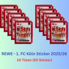 REWE - 1. FC Köln 2025/2026 - Brandneue Serie - 10 Tüten / Tütchen (50 Sticker)