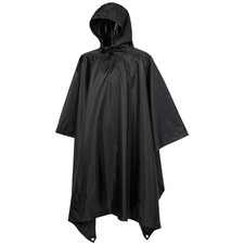Regenponcho schwarz ripstop - schwarz,