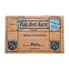 Flugpostkarte Flugpost am Rhein und am Main 1912 Gelaufen Postflugmaschine 