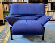 Sessel Einsitzer Cassina Veranda – Blau-gebraucht–italienischer Designklassiker 