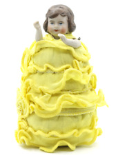 ALTES Porzellan Half-Doll Püppchen Handgefertigte Nadelkissen Puppe Nadelpuppe