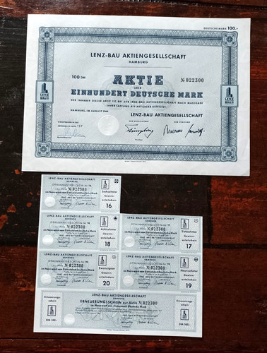 Lenz bau aktie hamburg 1964 - aktie, hamburg,
