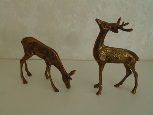 Zwei messing figuren reh - figuren,