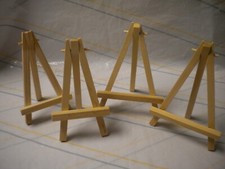 4 x Staffelei klein Tisch Aufsteller Kartenhalter zusammenklappbar leicht natur