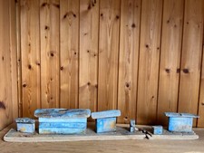 Dekohaus Treibholz Holzdeko Schwimmholz Strandgut Blau maritime Art Handarbeit