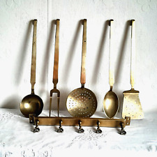 Kochbesteck Küchenhelfer Set Messing 5 Teilig Mit Halterung 1,95 kg