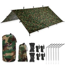 Tarp 3x3 Wasserdicht Sonnensegel Hängematte Outdoor Camping Zeltplane Camouflage