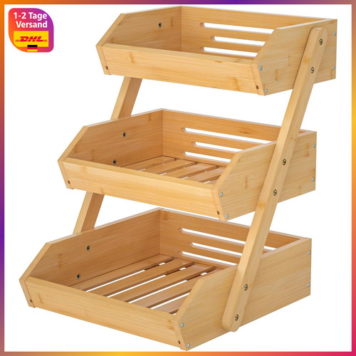 Obstkorb stufig bambus - obstkorb, 3-stufig