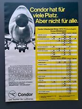 Condor Boeing 747 Jumbo Lufthansa 70s retro 1972 Vintage Ad Werbung Reklame