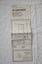 Sony Microcassette recorder , Operation Instructions
