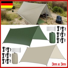 Tarp 3x3M Wasserdicht, Camping Zeltplane, Anti-UV Schnee Regen Sonnen Schutz set