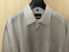 BARISAL Gr.44 modern fit Businesshemd, weiß gemustert, bügelfrei, neuwertig