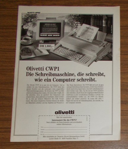 Seltene werbung olivetti - seltene, cwp1