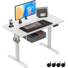 Höhenverstellbarer 140x70cm Schreibtisch Stehschreibtisch Elektrisch Stauraum