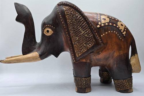 Holz elefant geschnitzt - holz,