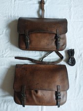 Packtaschen Seitentaschen Motorrad Leder Braun  Oldtimer Vintage Antik  1916 Jh.