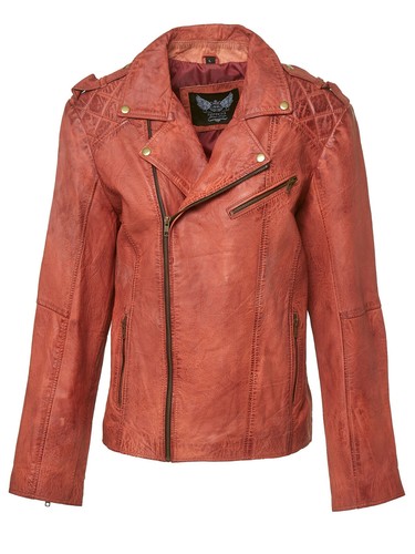 Unisex lederjacke used effekt - unisex, lederjacke,