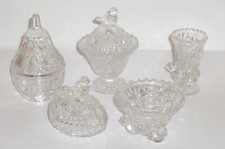 5 kleine Bleikristall ? Dosen Töpfe Figuren Glasfigur Kristall Glas Schale Vase