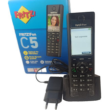 AVM FRITZ!Fon C5 Schnurloses VoIP DECT Telefon Handset Schwarz Netzteil Akku OVP