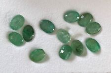 12 Stück! Natürlicher Smaragd Oval Schliff 6x4 MM Geeicht Größe Lose Edelsteine