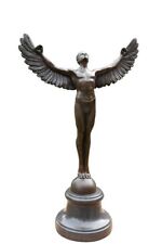 Bronze Skulptur Figur Engel Ikarus auf edlem Marmorsockel H: 42 cm (2024)
