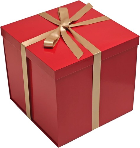 Geschenkbox rot 28x28x26 5cm - rot, 28x28x26,5cm