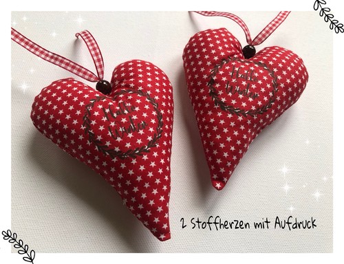 2Stoffherzen★Xmas★Tilda★