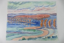 Wilhelm Klußmann Aquarell 1992 sig. Herbst Thülsfelde 48x62cm N-1258