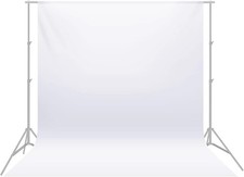 Fotohintergrund Weiß 1,8x2,8m - Polyester Studio Leinwand für Fotografie & Video