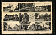 AK Regenwalde i. Pommern, Rathaus, Schloßpark, Amtsgericht und Bismarckschule 